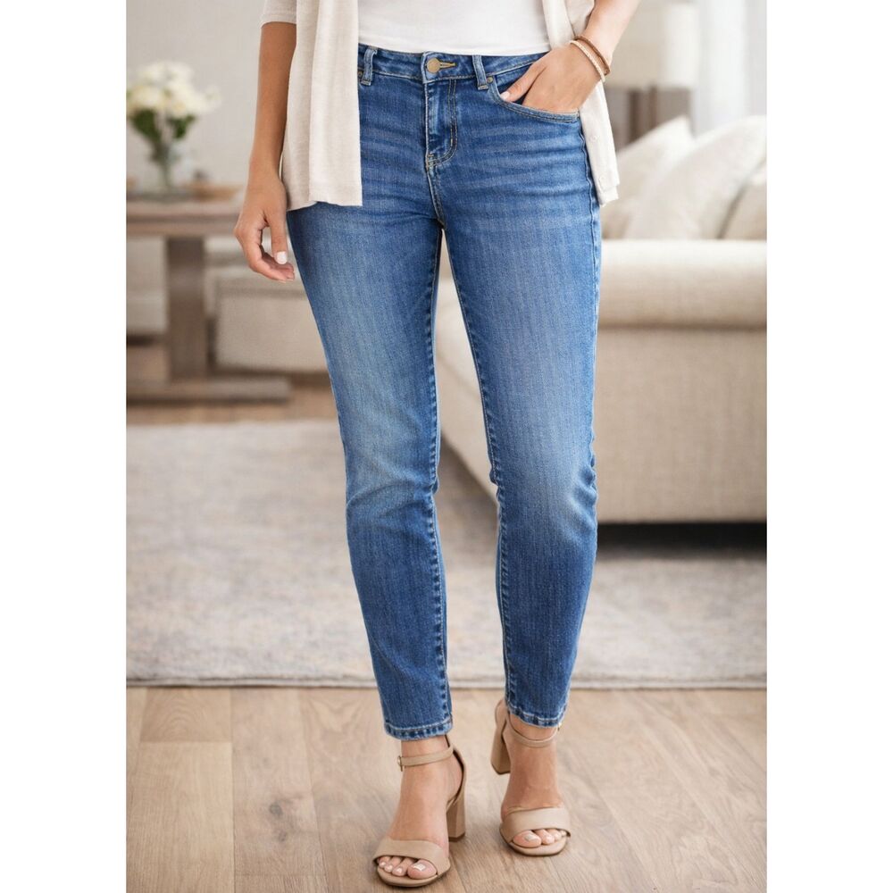 Cabi Jeans 8 Curvy Skinny Slim Stretch Blue Denim Mid Rise Women Casual